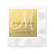 Elegant Gold Black Monogram Paper Napkins