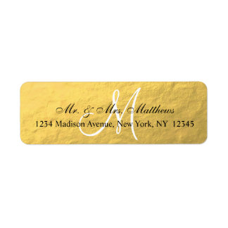 Elegant Gold Black Monogram Wedding