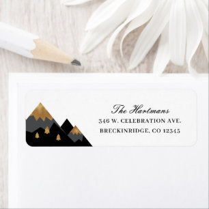 Elegant Gold Black Mountains Adresse de retour