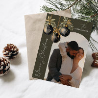 Elegant Gold Black Ornaments Arch Photo CHRISTMAS