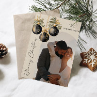 Elegant Gold Black Ornaments Arch Photo CHRISTMAS