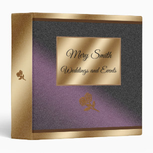 Elegant Gold Black Purple Binder