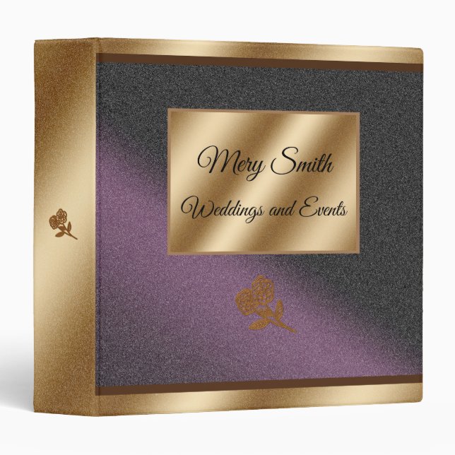 Elegant Gold Black Purple Binder (Front/Spine)