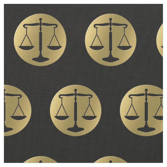 Elegant Gold Black Scales of Justice | Lawyer Fabric (Close Up)