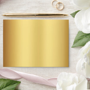 Elegant Gold Black Script Wedding Return Address Envelope