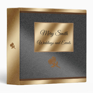 Elegant Gold Black Silver Binder