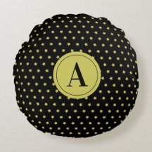 Elegant Gold & Black Star Pattern Monogram
