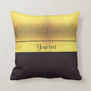 Elegant Gold & Black Throw Pillow
