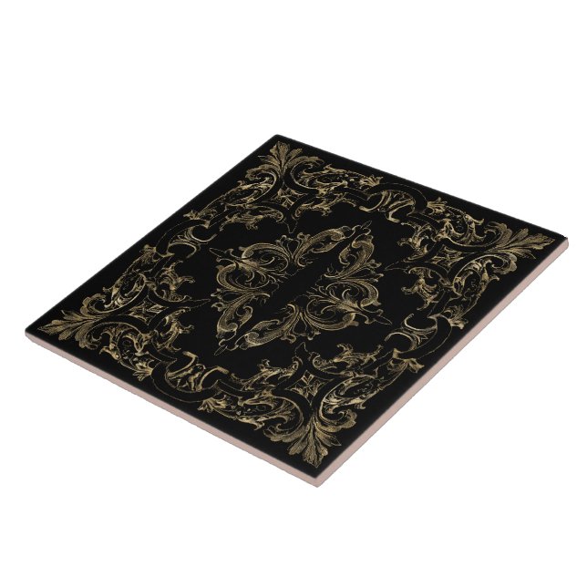Elegant Gold Black  Tile (Side)