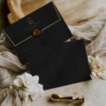 Elegant Gold & Black Velvet Texture Wedding Envelope<br><div class="desc">Please note! The paper in these envelopes is not velvet; it's a pattern that simulates velvet and gold embossing. This elegant envelope showcases a timeless design with a sophisticated monogram, adding an extra touch of refinement to your invitations. Make a lasting impression on your guests as you send out your...</div>
