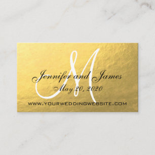Elegant Gold Black Wedding Website Card