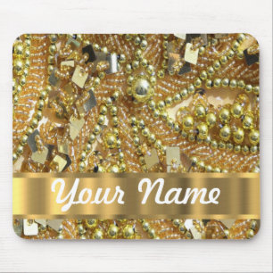 Elegant gold bling mouse pad