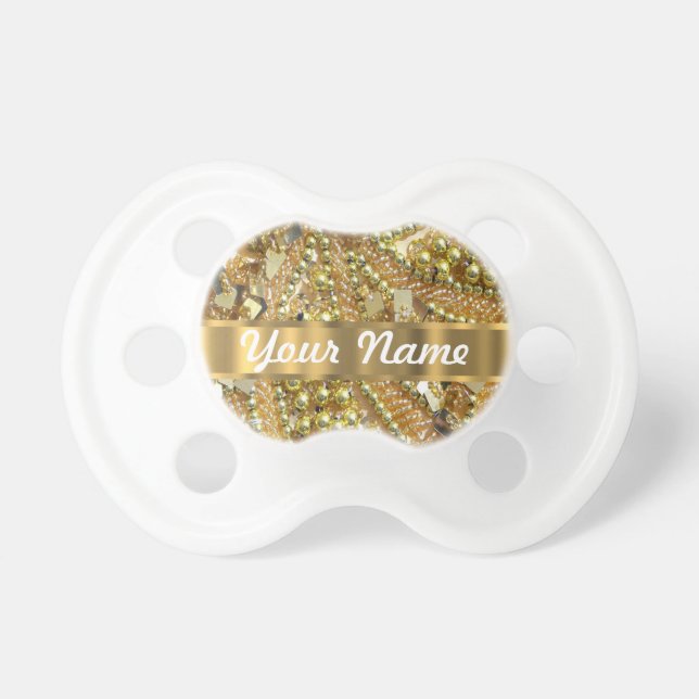 Elegant gold bling pacifier (Front)