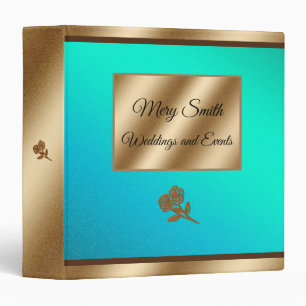 Elegant Gold Blue Binder