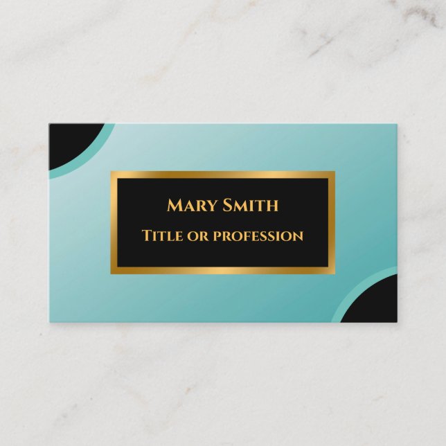 Elégant Gold Blue Sky Carte de visite professionne (Devant)