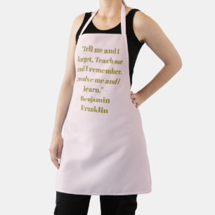 Elegant gold blush pink custom name phrase quote apron