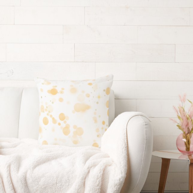Elegant Gold Bokeh Minimal Throw Pillow (Couch)