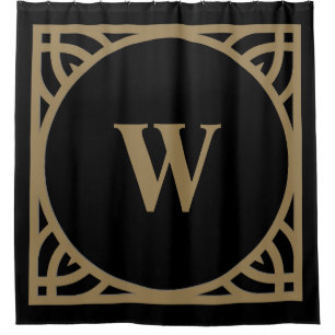 Elegant Gold Border Monogram