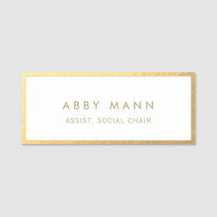 Elegant Gold Border Name Tag