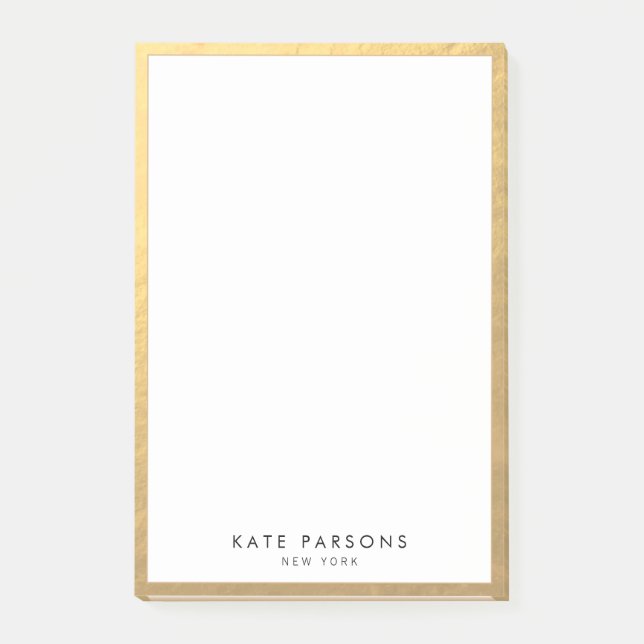 Elegant Gold Border Notepad (Front)