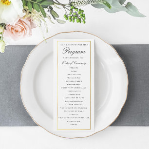 Elegant Gold Border Wedding Program Template