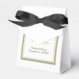 Elegant Gold Border Wedding Thank You Favor Box