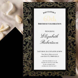 Elegant Gold Border Women's 60th Birthday Gold