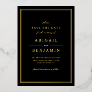 Elegant gold borders minimalist save the date