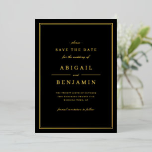 Elegant gold borders minimalist save the date