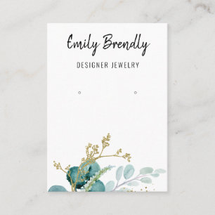 Elegant Gold Botanical Jewellery Earring Display  Business Card