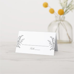 Elegant Gold Botanical Leaves Wedding Escort Place Card