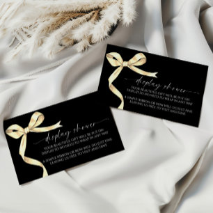 Elegant Gold Bow Display Baby Shower Enclosure  Card