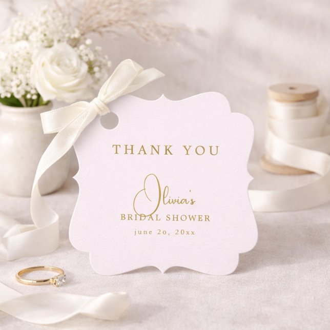 Elegant Gold Bridal Shower Thank You Tag (Creator Uploaded)