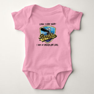 Elegant Gold Brooklyn Logo Design Baby Bodysuit