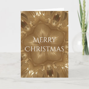 Elegant Gold Brown Christmas Kaleidoscope Star Holiday Card