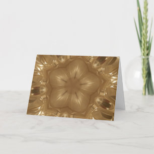 Elegant Gold Brown Christmas Kaleidoscope Star Holiday Card
