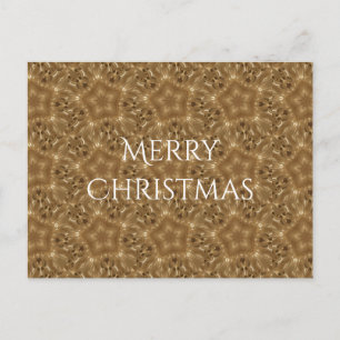 Elegant Gold Brown Christmas Kaleidoscope Star Holiday Postcard