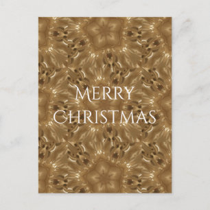 Elegant Gold Brown Christmas Kaleidoscope Star Holiday Postcard