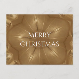 Elegant Gold Brown Christmas Kaleidoscope Star Holiday Postcard