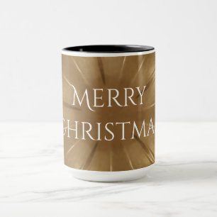Elegant Gold Brown Christmas Kaleidoscope Star Mug