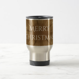 Elegant Gold Brown Christmas Kaleidoscope Star Travel Mug