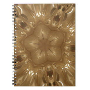 Elegant Gold Brown Kaleidoscope Star Design Notebook
