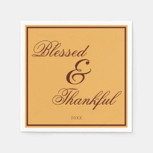 Elegant Gold Brown Thanksgiving Napkin