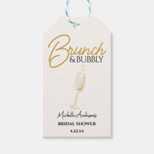 Elegant Gold Brunch & Bubbly Bridal Shower Gift Tags