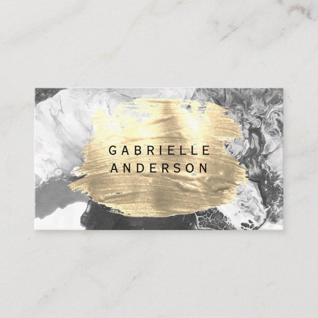 Elegant Gold Brushed Paint Texture Business Card (Front)