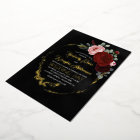 Elegant Gold Burgundy Red and Black Floral Wedding