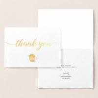 Elegant Gold Business logo Thank you Foil