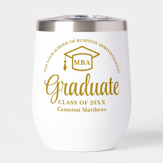 Elegant Gold Business School Graduation MBA (Front)