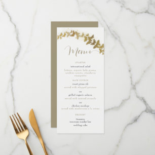 Elegant Gold Butterflies Boho Chic Classy Wedding Menu