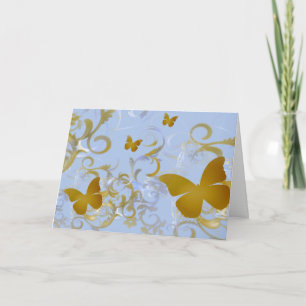 Elegant Gold Butterflies Card